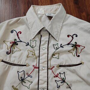 Vintage Alfie California Embroidered Pearl Snap Western Shirt